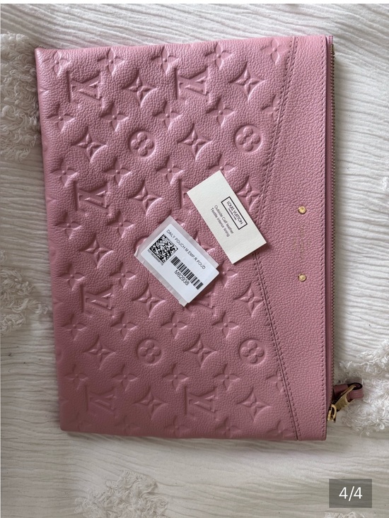 Louis Vuitton Handbags - Louis Vuitton Pink Monogram Embossed Leather Pouch Clutch